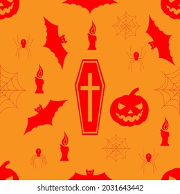 Halloween seamless pattern, vector illustration