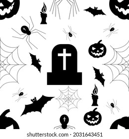 Halloween seamless pattern, vector illustration