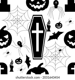 Halloween-nahtloses Muster, Vektorgrafik