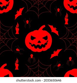 Halloween, seamless pattern, vector illustration