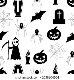 halloween, seamless pattern, vector illustration