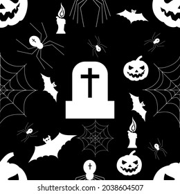 halloween, seamless pattern, vector illustration