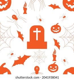 halloween, seamless pattern, vector illustration