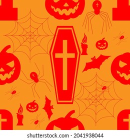 halloween, seamless pattern, vector illustration