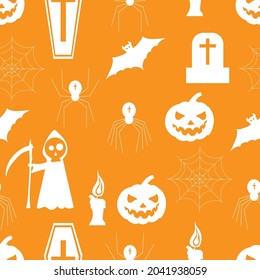 halloween, seamless pattern, vector illustration