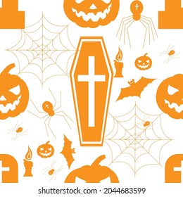 Halloween seamless pattern, vector illustration