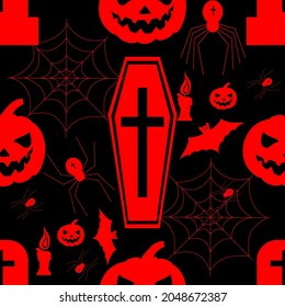 Halloween, seamless pattern, vector illustration