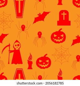 Halloween, patrón ininterrumpido, ilustración vectorial