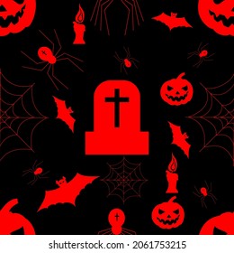 halloween, seamless pattern, vector illustration
