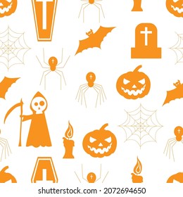 halloween, seamless pattern, vector illustration