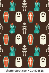 halloween seamless pattern. vector illustration