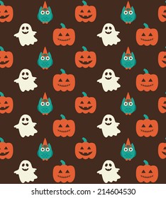 halloween seamless pattern. vector illustration