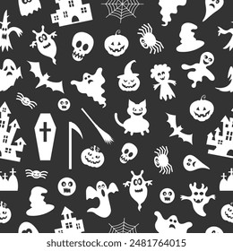 Halloween seamless pattern. Vector illustration