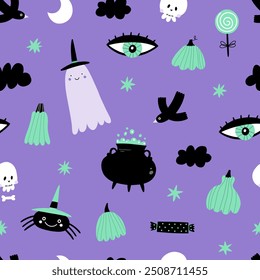 Halloween seamless pattern. Vector illustration