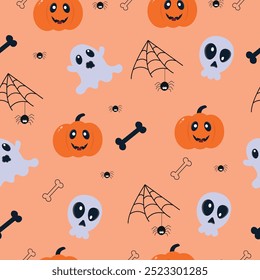 Patrón inconsútil de Halloween, Ilustración vectorial