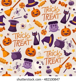 Halloween Seamless Pattern :  Vector Illustration