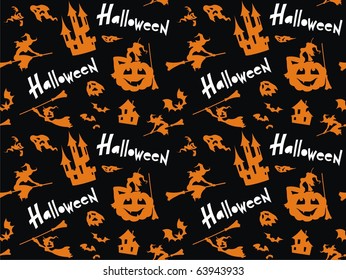 Halloween seamless pattern. Vector illustration