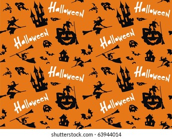 Halloween seamless pattern. Vector illustration