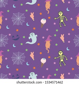 Halloween seamless pattern wallpaper background