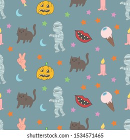 Halloween seamless pattern wallpaper background