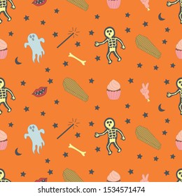 Halloween seamless pattern wallpaper background