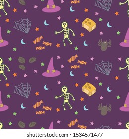 Halloween seamless pattern wallpaper background