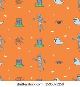 Halloween seamless pattern wallpaper background