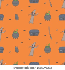 Halloween seamless pattern wallpaper background