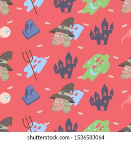 Halloween seamless pattern wallpaper background