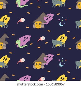 Halloween seamless pattern wallpaper background