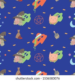 Halloween seamless pattern wallpaper background