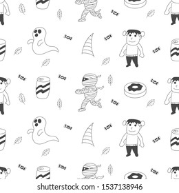 Halloween seamless pattern wallpaper background
