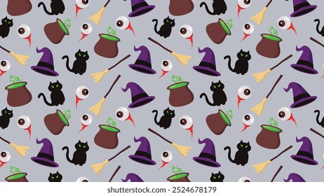 Halloween seamless pattern, Halloween wallpaper, Halloween party wallpaper 