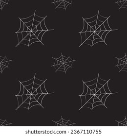 halloween seamless pattern with web