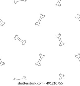 Halloween seamless pattern with white bone. Beautiful vector background for decoration halloween designs. Cute minimalistic art elements on white backdrop.