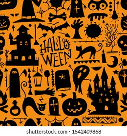 Halloween seamless pattern for your design. Vector illustration