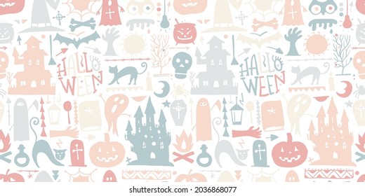 Halloween seamless pattern for your design