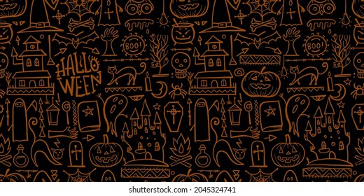 Halloween seamless pattern for your design