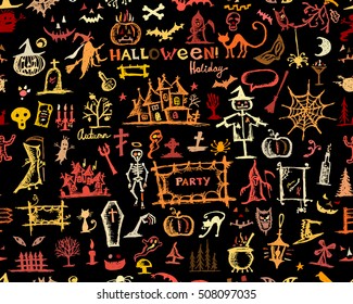Halloween seamless pattern for your design