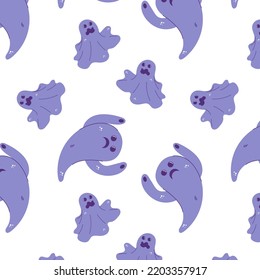 Halloween seamless pattern10. Cute and funny ghosts say boo. Suitable for wrapping paper and all kinds of prints.