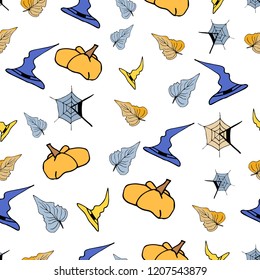  Halloween Seamless pattern,color illustrationEndless texture
