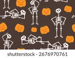 Halloween seamless patterns for backdrops, fabrics, wrappers, etc.