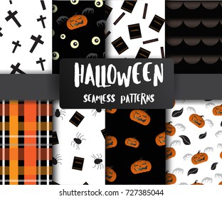 Halloween seamless patterns background. 