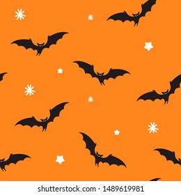 Halloween Seamless Patterns With Bat