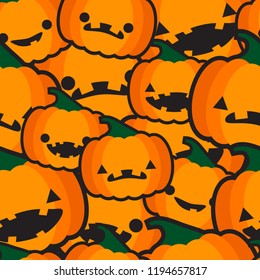 Halloween seamless patterns, Happy Halloween day design background. Cute cartoon character. Halloween theme Vector holiday, Pumpkin halloween, paper cut card, can be used as a greeting card.