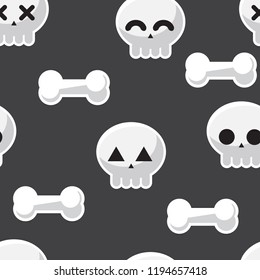 Halloween seamless patterns. Pattern with bone. Halloween symbols. For wallpaper, backgrounds. Vector illustration.