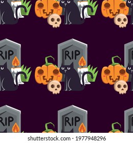 Halloween seamless patterns vector format
