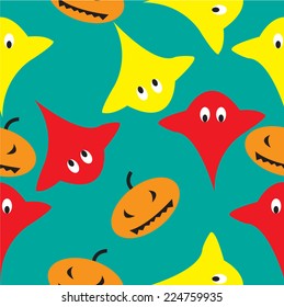 halloween seamless patterns. Vector illustration.