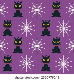 Patrón transparente de Halloween. Ilustración vectorial de fiesta de Halloween. Patrón transparente de dibujos animados de Festiva.