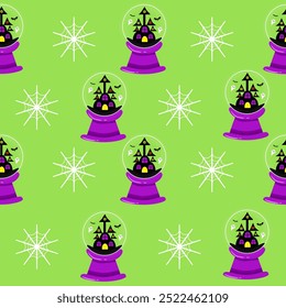 Halloween seamless pattern.Vector illustration of Halloween party.Holiday cartoon seamless pattern.